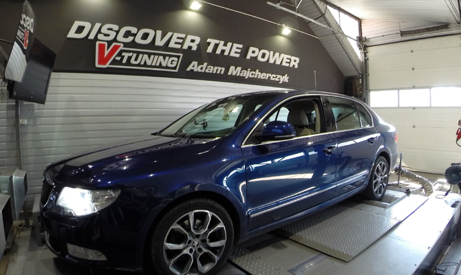 Chip Tuning Skoda Superb 2.0 TDI PD 140 KM + 25 KM i + 71 Nm