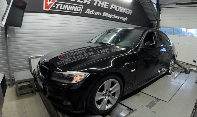 Chip Tuning BMW E90 320d 177KM  + 45KM oraz 118Nm  V-Tuning Leżajsk